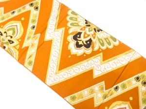 アンティーク　松皮菱に華紋模様織り出し袋帯（着用可）